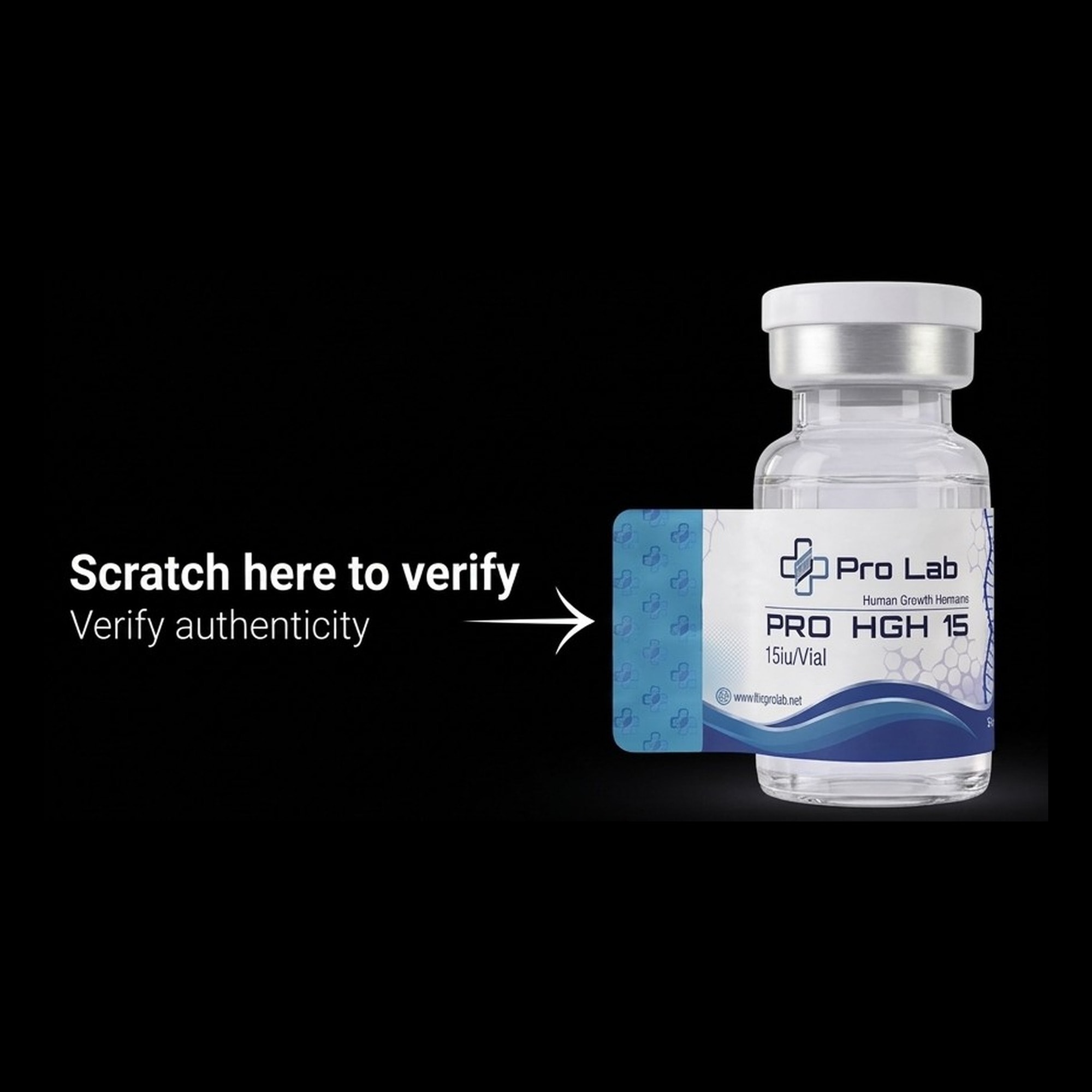 Scratch the holographic sticker on your Pro Lab vial to reveal the verification code